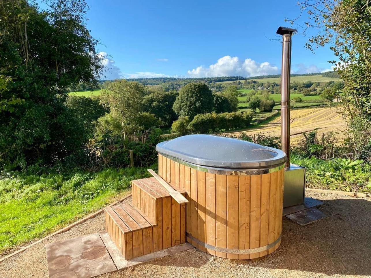 Romantic Nature Retreat, Luxury Glamping & Stargazing Views - Dragonfly Shepherd Hut Yarpole Luaran gambar